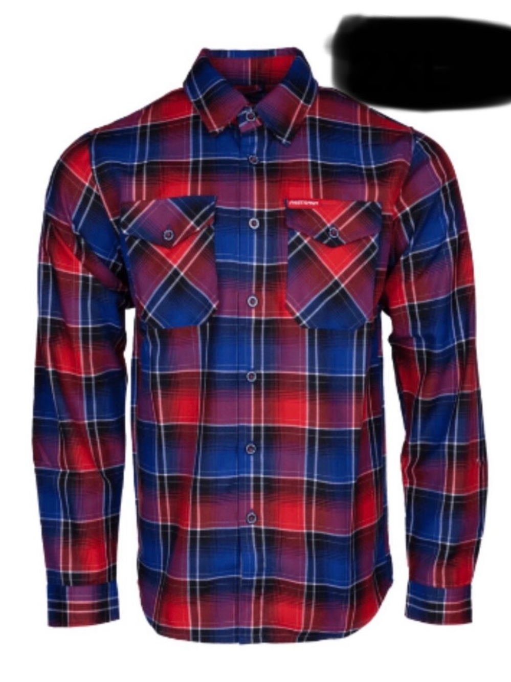 DIXXON Men's Red and Blue Plaid Button-Down Shirt - Picture 3 of 3